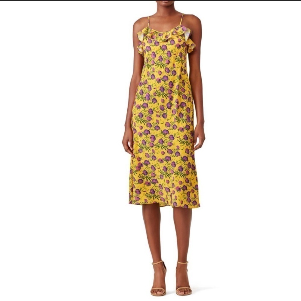 DELFI Collective Savannah Slip Yellow Purple Floral Dress